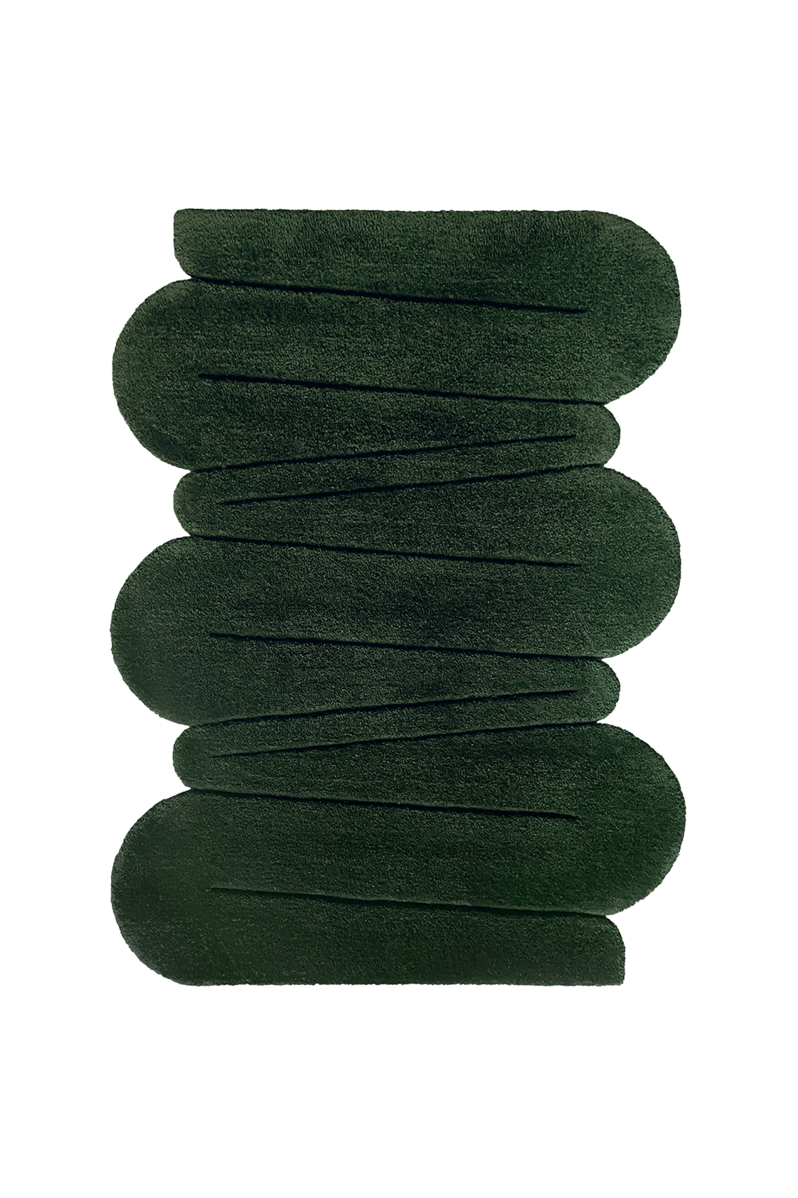 Vue à plat du tapis tufté F.01 Ondulato