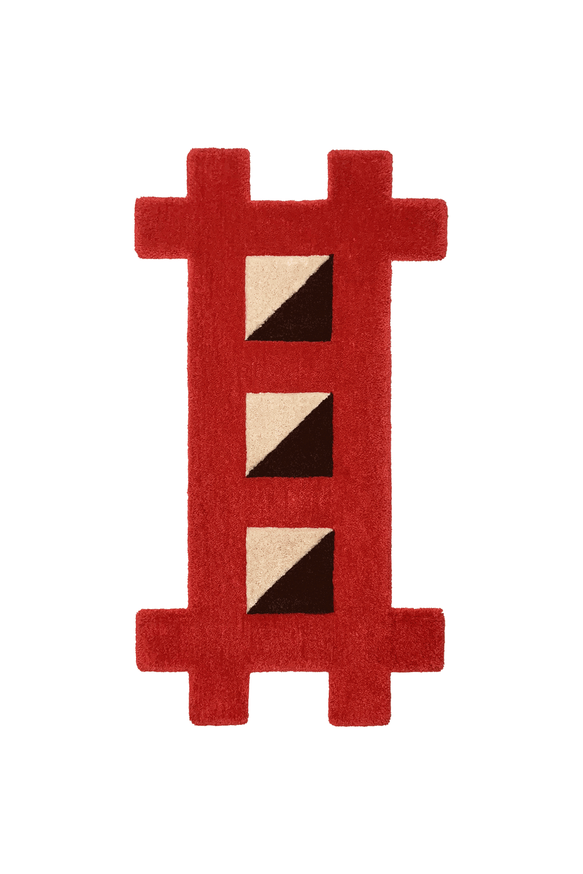 Vue à plat du tapis tufté géométrique F.02